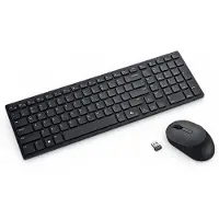 Dell Silent Keyboard and Mouse KM555 - keyboard and mouse set - AZERTY - French - black Input Device - Näppäimistö ja Hiirisetti - Ranskalainen - Musta