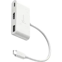J5CREATE USB-C-HDMI 4K ja USB Type-A 90 W Teholla - Valkoinen
