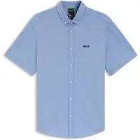 BOSS for man. 50555951 Shirt Regular Fit blue (M), Casual, Cotton, Short sleeve