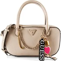 GUESS for woman. HWBG9899050 Davina Charms beige handbag (OSFA), Casual, Polyurethane