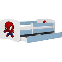 Kocot Kids Lastensänky patjalla ja laatikolla BabyDreams Blue spiderman, 160x80 cm, sininen