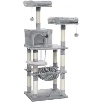 Feandrea Feardrea Catte Tree, Stable Cat Tower, 2 muhkeat vaiheet, 143 cm, vaaleanharmaa