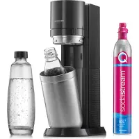 SodaStream Soodakone ja kivennäisvesi - DUO Musta - 2 astiaa astianpesukoneen kestäviä + 1 kaasupatruuna 60L