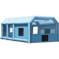 Vevor puhallettava maalauskoppi, 27,9 x 15,7 x 10,8 jalkaa puhallettava maalauskoppi, jossa tehokkaat 950 W + 750 W puhaltimet ja ilmansuodatinjärjestelmä, kannettava auton maalauskoppi pienille kuorm