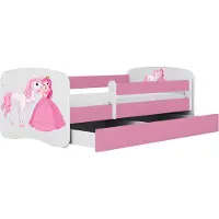 Kocot Kids Lastensänky laatikolla ja patjalla Babydreams, 70x140 cm, pinkki