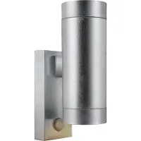 Nordlux Ulkoseinävalaisin Tin Maxi Double, himmennettävä, Alumiini/harmaa/sinkki, Metalli, Moderni
