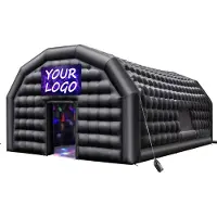 Vevor puhallettava yökerho, 9 x 6 x 4 m puhallettava juhlateltta 1100 W:n puhaltimella ja hiekkasäkillä, tuuletettu puhallettava yökerho kahdella ikkunalla, ilmakuutiotalo tapahtumiin, syntymäpäiviin,