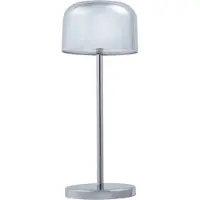 LUCANDE LED-akkukäyttöinen pöytävalaisin Quill, kromi, CCT, himmennettävä Quill ,, Kromi/hopea, Alumiini, Moderni
