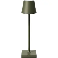 Sigor LED-akkupöytälamppu Nuindie pocket, männynvärinen, IP54, himmennettävä, Vihreä, Alumiini, Moderni
