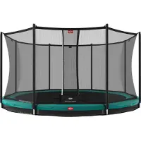 Berg trampoliini InGround Favorit +turvaverkko Comfort 330 cm 380 cm vihreä