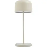 LUCANDE LED-akku-pöytävalaisin Quill, beige, CCT, himmennettävä Quill ,, Kerma/meripihka, Alumiini, Moderni