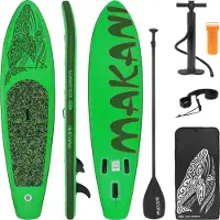 ECD-Germany Ilmatäytteinen Stand Up Paddle Board Makani, vihreä, 320x82x15 cm.