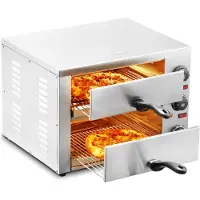 Vevor sähköinen pizzauuni työtasolle, 12 tuumaa, 1700 W, lämpötilan säätö ja 0–60 minuutin ajastin, tasainen paistotekniikka ja helposti puhdistettava murualusta, ihanteellinen sekä kaupallisiin että
