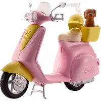 Barbie Mo-Ped Skootteri Nuken & Koiran Kanssa
