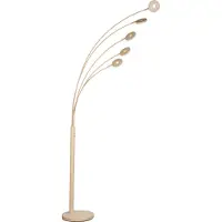 Fischer Leuchten Led lattiavalaisin Dent, himmennettävä, Kerma/meripihka, Olohuone/ruokailutila, Metalli, Moderni, lattiavalaisin