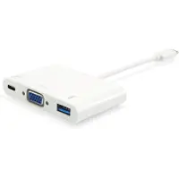 Equip 133462, USB 3.2 Gen 1 (3.1 Gen 1) Type-C, Valkoinen, USB 3.2 Gen 1 (3.1 Gen 1) Type-A, USB 3.2 Gen 1 (3.1 Gen 1) Type-C, VGA, Muovi, Kiina, CE,