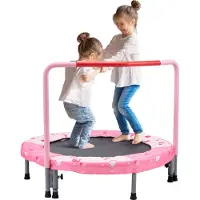 Vevor 36" lasten trampoliini, 3FT sisä- ja ulkokäyttöön tarkoitettu trampoliini, kokoontaitettava minitrampoliini kahvalla, reboundertrampoliini taaperoille, syntymäpäivälahja yli 3-vuotiaille lapsill