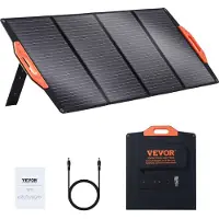 Vevor kannettava monokiteinen aurinkopaneeli, 120 W:n taitettava monokiteinen ETFE-aurinkolaturi, 23 %:n hyötysuhde aurinkopaneeli tyypillä C, DC 18 V, QC3.0 USB-portti, IP67-vedenpitävä kotiin, verko