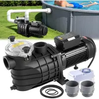 Vevor -allaspumppu, 3000 W, 35 000 l/h maksimivirtaus, yksinopeusallaspumppu, AC 220–240 V, 2860 rpm, 19 m maksiminostokorkeus, 24 tunnin ajastin ja suodatinkori, maanpäällisiin ja maanalaisiin uima-al
