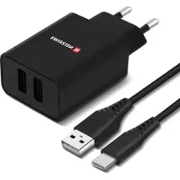 Swissten laturi 10W / 2,1A + USB-C kaapeli