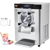 Vevor -jäätelökone ammattikäyttöön, 12 l/h tuotto, 1295 W:n yhden maun pöytämallin jäätelökone, 4,5 litran ruostumattomasta teräksestä valmistettu sylinteri, LED-paneeli, automaattinen puhdistus, esijä