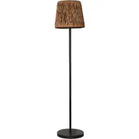 Star Trading LED aurinko lattiavalaisin Cesta 127cm ruskea/musta muovi/metalli, Ruskea/ruoste, Metalli, Moderni, aurinkokennovalaisin