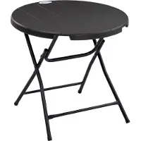 Outsunny Pyöreä kokoontaitettava puutarhapöytä Ø80 cm Tummanharmaa
