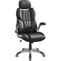 Songmics Ergonominen työtuoli musta säädettävä