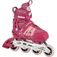 Hudora Children's roller skates Comfort 29-34 pink, adjustable with ventilation and cushioned insert, PU 82A wheels, ABEC 7, 4 wheels, load capacity u (28452)