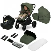 Lionelo MIKA Plus 3-in-1 Yhdistelmävaunut, Green Olive