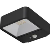 LUCANDE LED aurinko ulkoseinävalaisin Dava, korkeus 5 cm, anturi Dava, Musta, Alumiini, Moderni