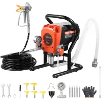 Vevor -telineilmaruisku, 900 W, 3300 PSI korkeapaineilmaruisku, puhdistusharja, letku, jatkovarsi, suuttimet, sähköinen ruiskumaalauslaite talon sisä- tai ulkotiloihin, aitoihin