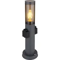Globo Lighting Boston-pollarilamppu pistorasioilla Boston, Musta, Ruostumaton teräs, Moderni