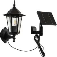 LINDBY LED-aurinkoseinävalaisin Sayata, musta, alumiini, lyhty Sayata, Musta, Alumiini, Moderni,