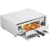 Vevor sähköinen pizzauuni, 12 tuumaa, 1500 W, 0–300 °C:n lämpötila-alue, ruostumaton teräsrakenne ja helposti puhdistettava murualusta, sopii sekä kaupalliseen että kotikäyttöön