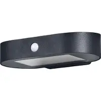 Osram LED-anturiseinävalaisin ENDURA STYLE SOLAR OVAL 20 cm 830, Musta, Alumiini, Moderni