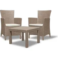Allibert by KETER PUUTARHAKALUSTEET ROSARIO BEIGE 2 NOJATUOLIA+PÖYTÄ