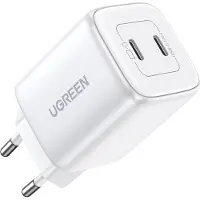 UGREEN CD294 GaN 2 x USB-C 45W QC PD - biała