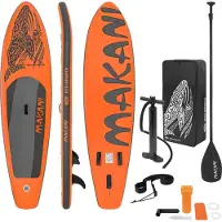 ECD-Germany Aufblasbares Stand Up Paddle Board Makani, oranssi, 320x82x15 cm