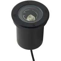 LINDBY upotettu lattiavalaisin Cliff, Ø 13 cm, pyöreä, musta Cliff , himmennettävä, Musta, Synteettinen materiaali, Moderni,