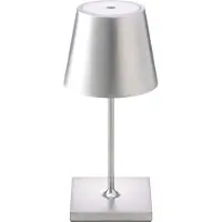 Sigor Nuindie mini LED ladattava pöytävalaisin, Easy Connect, hopea, himm. mini, himmennettävä, Alumiini/harmaa/sinkki, Olohuone/ruokailutila, Alumiini, Moderni
