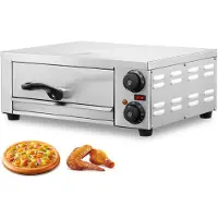 Vevor sähköinen pizzauuni työtasolle, 12 tuumaa, 1500 W, lämpötilan säätö ja 0–60 minuutin ajastin, tasainen paistotekniikka ja helposti puhdistettava murualusta, ihanteellinen sekä kaupallisiin että
