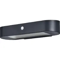 Osram LED-anturiseinävalaisin ENDURA STYLE SOLAR OVAL 34 cm 830, Musta, Alumiini, Moderni