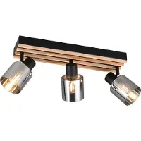 TRIO Leuchten Travia-kohdevalaisin, pituus 53 cm, 3-lamppuinen, musta/savuharmaa Travia, himmennettävä, Musta, Olohuone/ruokailutila, Metalli, Moderni, Puolipyöreä
