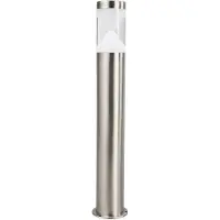 LINDBY LED-pylväsvalaisin Fabrizio, korkeus 56 cm, ruostumaton teräs Fabrizio, Alumiini/harmaa/sinkki, Ruostumaton teräs, Moderni