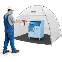 Vevor kannettava maalauskoppiteltta, 2330 x 1720 x 1900 mm maalausteltta-asema, ruiskutussuoja sisäänrakennetulla lattialla ja verkkoseinäkkeellä, suuri tila, Oxford ruiskumaalausteltat kaapeille, tuo