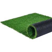 Vevor tekonurmi, 5 x 10 jalkaa matto vihreä nurmikko, 1,38" tekonurmimatto ulkoterassin nurmikon koristeluun, helppo puhdistaa tyhjennysrei'illä, täydellinen monikäyttöisiin kodin sisätilojen kaavinko