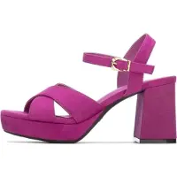 Xti for woman. 14528803-FUCSIA Sandals 145288 pink (37), 5 to 8 cm, Buckle, Casual, Party, Sport, Purple