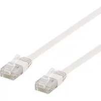 Deltaco – U/UTP Cat6 laitekaapeli, litteä, 0,3m, 250MHz, valkoinen (TP-603V-FL)