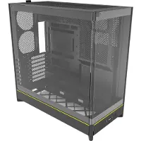 Montech HS02 -miditornikotelo ikkunalla ja RGB-valaistuksella, musta / valkoinen